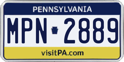 PA license plate MPN2889