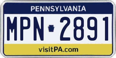 PA license plate MPN2891