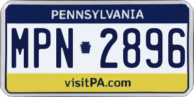 PA license plate MPN2896