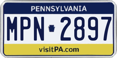 PA license plate MPN2897