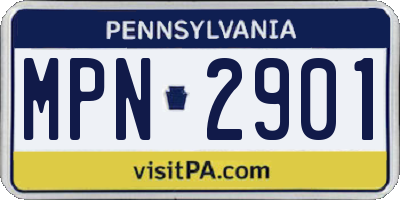 PA license plate MPN2901