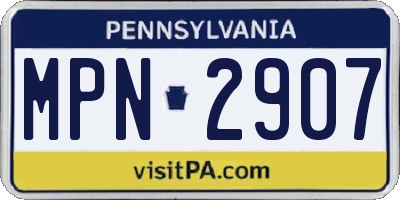 PA license plate MPN2907
