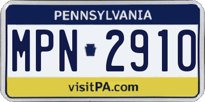 PA license plate MPN2910