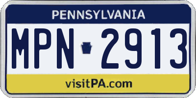 PA license plate MPN2913