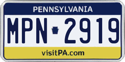 PA license plate MPN2919