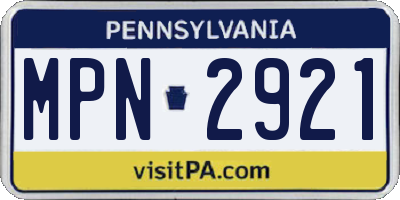 PA license plate MPN2921