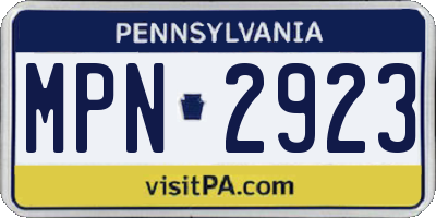PA license plate MPN2923