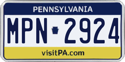 PA license plate MPN2924