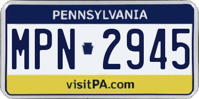 PA license plate MPN2945