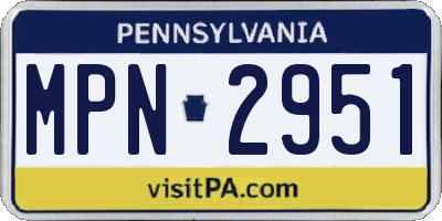 PA license plate MPN2951