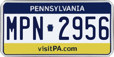 PA license plate MPN2956