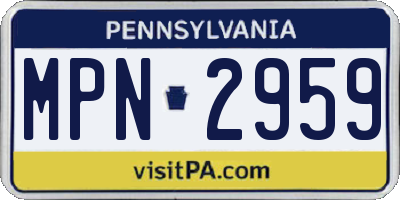 PA license plate MPN2959