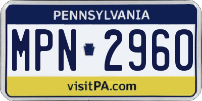 PA license plate MPN2960