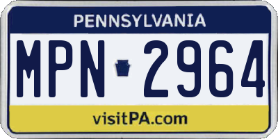 PA license plate MPN2964