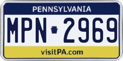 PA license plate MPN2969