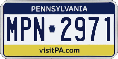 PA license plate MPN2971