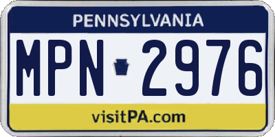 PA license plate MPN2976
