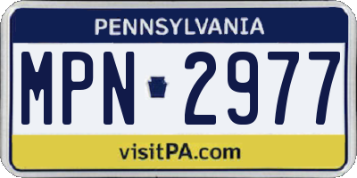 PA license plate MPN2977