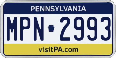 PA license plate MPN2993