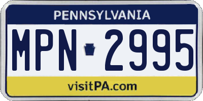 PA license plate MPN2995
