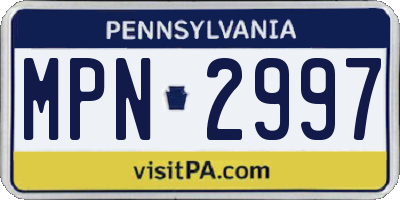 PA license plate MPN2997