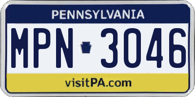 PA license plate MPN3046