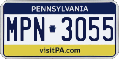 PA license plate MPN3055