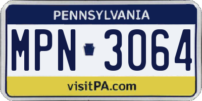 PA license plate MPN3064