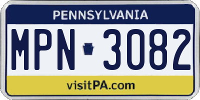 PA license plate MPN3082