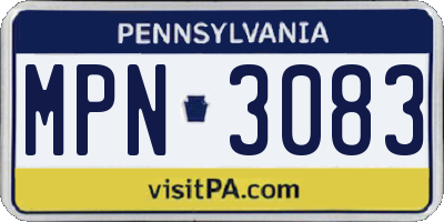 PA license plate MPN3083