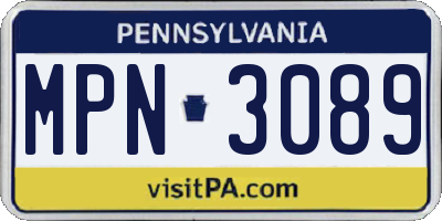 PA license plate MPN3089