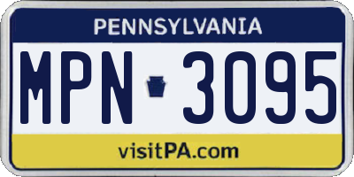 PA license plate MPN3095