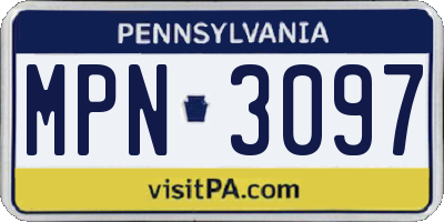 PA license plate MPN3097