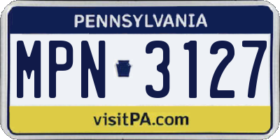 PA license plate MPN3127