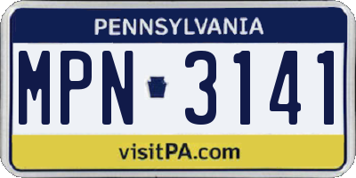 PA license plate MPN3141