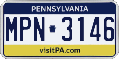 PA license plate MPN3146