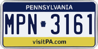 PA license plate MPN3161