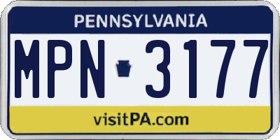 PA license plate MPN3177