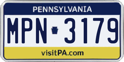 PA license plate MPN3179