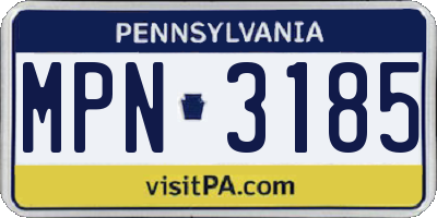 PA license plate MPN3185