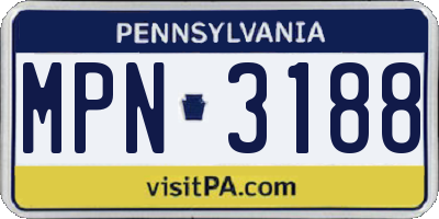 PA license plate MPN3188