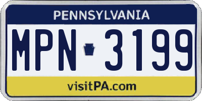 PA license plate MPN3199