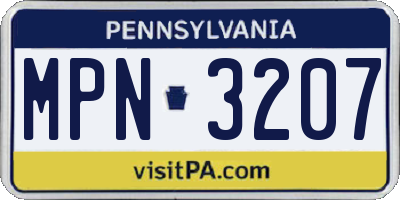 PA license plate MPN3207