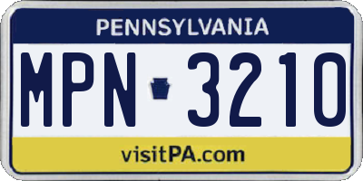 PA license plate MPN3210