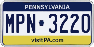 PA license plate MPN3220