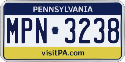 PA license plate MPN3238