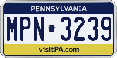 PA license plate MPN3239