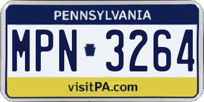PA license plate MPN3264