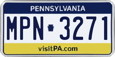 PA license plate MPN3271