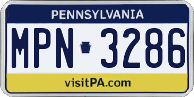 PA license plate MPN3286